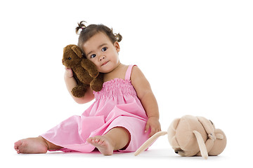 Image showing cute little girl with teddy