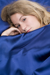 Image showing young girl in bed