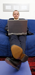 Image showing Relaxed laptop work