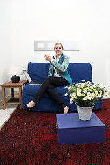 Image showing Woman on couch