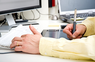 Image showing Graphic designer hands