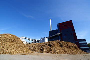 Image showing Modern industrial factory against blue sky