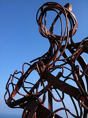 Image showing steel man on Llanbedrog cliffs