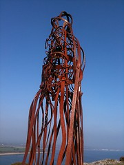 Image showing steel man on Llanbedrog cliffs