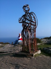 Image showing steel man on Llanbedrog cliffs