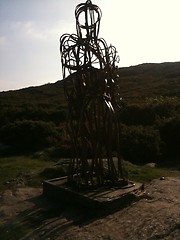 Image showing steel man on Llanbedrog cliffs