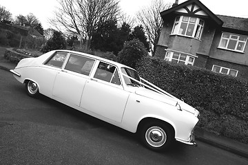 Image showing wedding car black and white