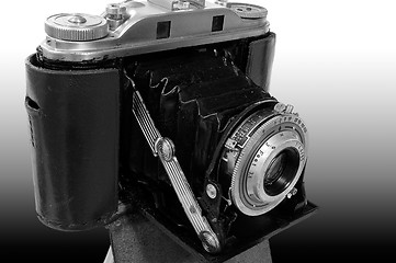 Image showing Retro Rangefinder Camera in b&w
