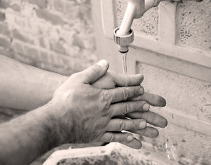 Image showing Washing hands