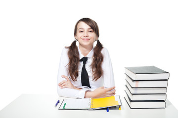 Image showing Happy girl study