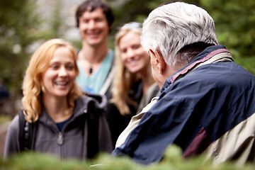 Image showing Elderly Hiking Guide