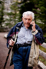 Image showing Senior on Cell Phone