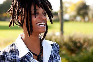 Image showing Attractive, Hip, African American Woman Laughing