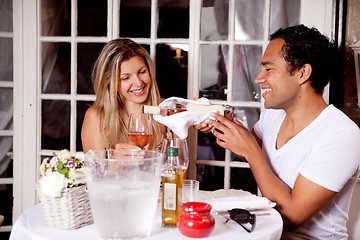 Image showing Happy Couple in Outdoor Cafe