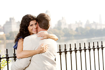 Image showing Hug Smile Woman