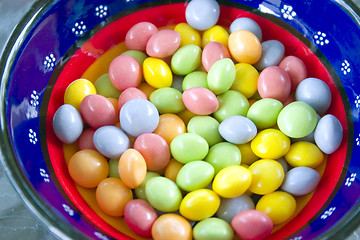 Image showing Close up on a Bowl of Candy