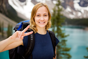 Image showing Portrait at Mountain Lake