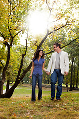 Image showing Park Couple Walk