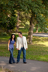 Image showing Couple Walk Park