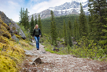 Image showing Happy Woman on Mountain Hike