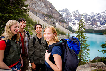 Image showing Camping Friends in Mountains