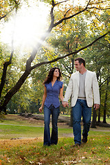 Image showing Park Couple Walk