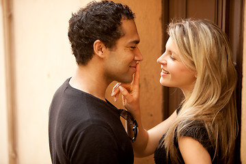 Image showing Couple Flirt Kiss