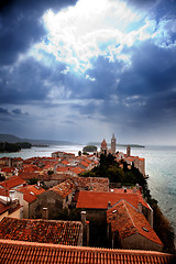 Image showing Medieval Town Dramatic Sky