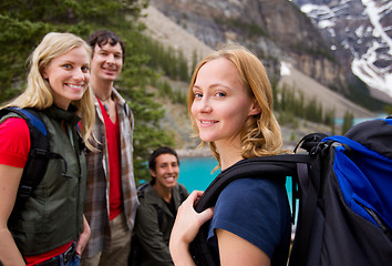 Image showing Hiking Friends Outdoor