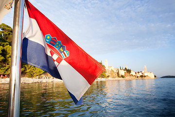 Image showing Croatia Flag and Landscape