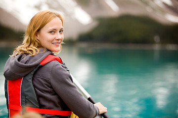 Image showing Canoe Portrait Woman