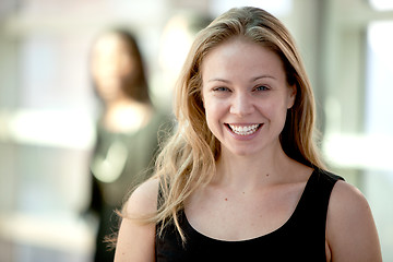 Image showing Attractive Blonde Woman Smiling Broadly