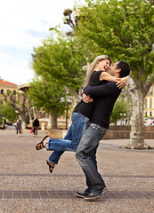 Image showing Lift Hug - Happy European Couple