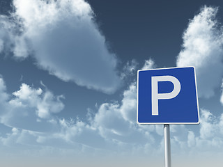 Image showing roadsign parking