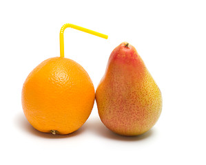 Image showing Pear and orange.
