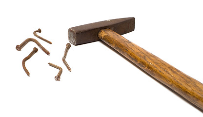 Image showing Nails and hammer.
