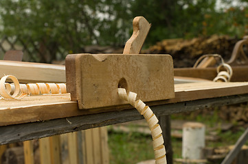 Image showing Plane and shavings.