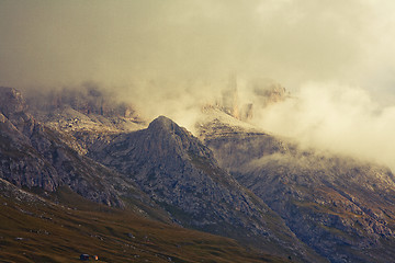 Image showing Moorning Dolomites retro