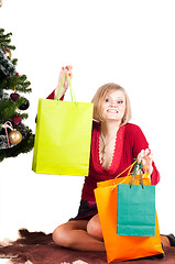 Image showing Happy woman with Christmas presents