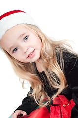 Image showing Baby girl dressed up for Christams