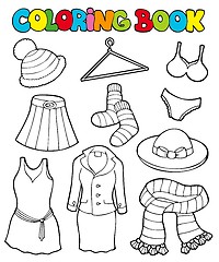 Image showing Coloring book with various clothes