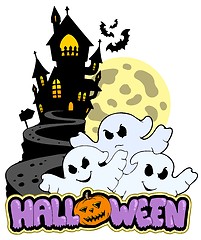 Image showing Halloween theme with three ghosts