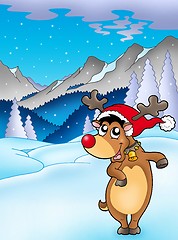 Image showing Christmas theme with happy reindeer