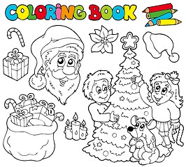 Image showing Coloring book with Christmas theme