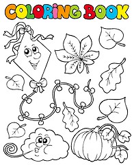 Image showing Coloring book with autumn theme 1