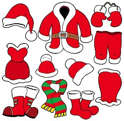 Image showing Various Santa Claus clothes