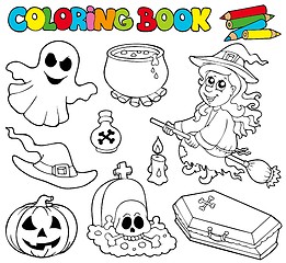 Image showing Coloring book with Halloween images