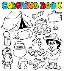 Image showing Coloring book with camping images