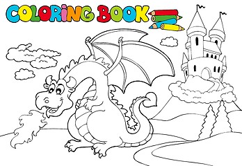 Image showing Coloring book with big dragon 3