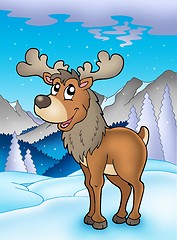 Image showing Winter theme with reindeer